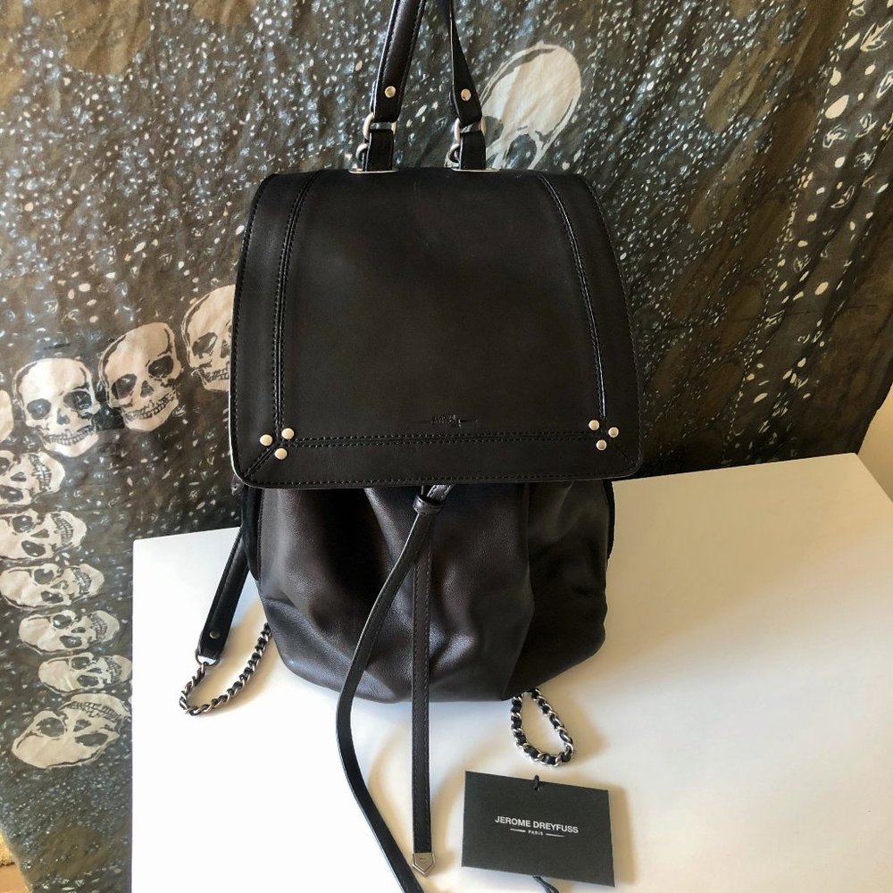 Jerome Dreyfuss Florent Leather Backpack - BLACK
